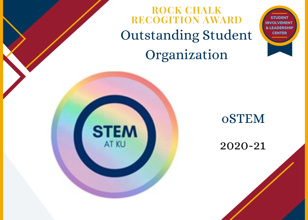 Rock Chalk Recognition Award Outstanding Student Organization oSTEM